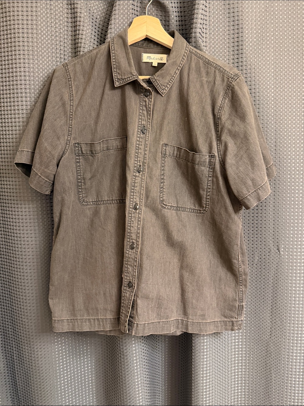 Madewell Men's Short-Sleeve Button-Down Shirt — Taupe Brown